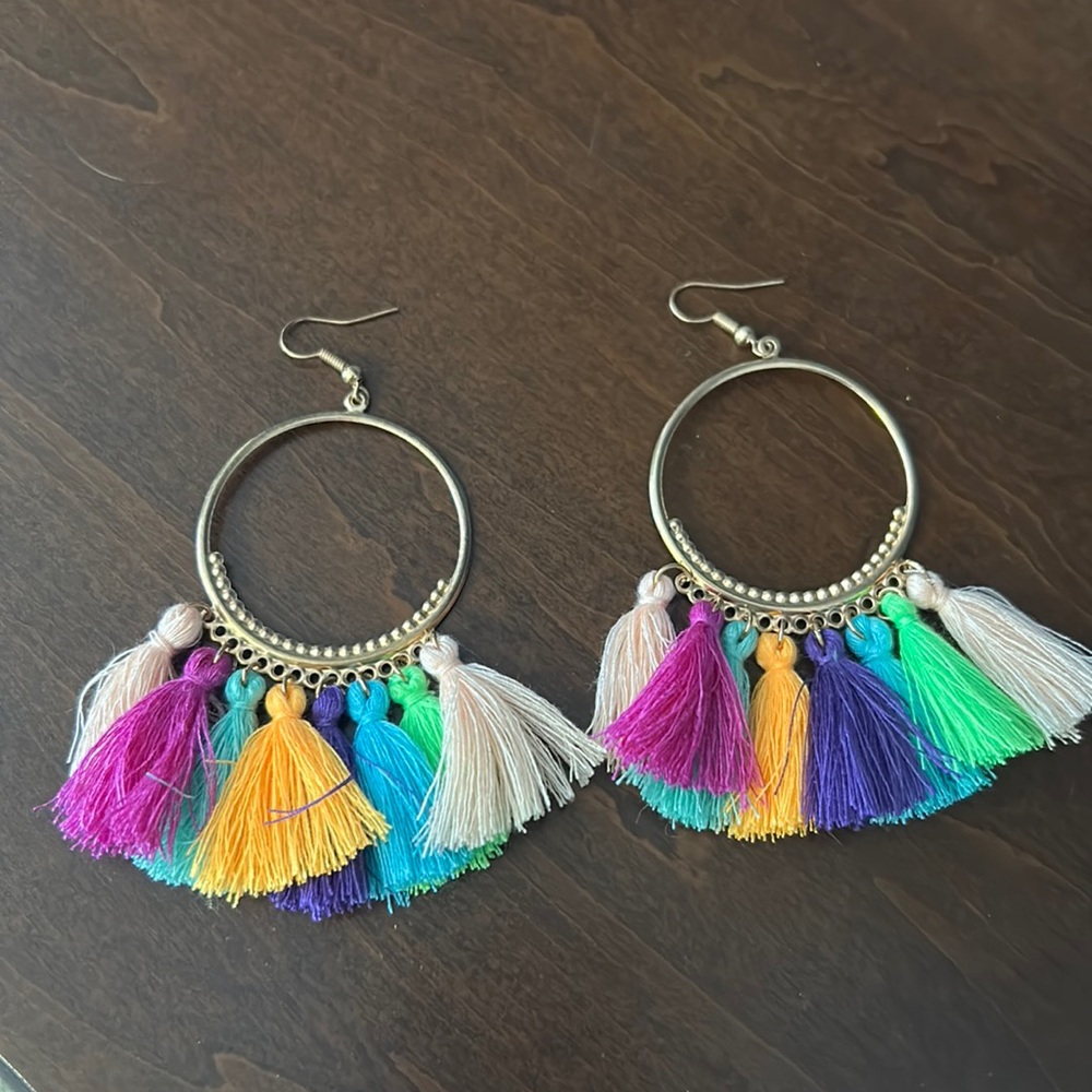 Women’s colorful hoop earrings